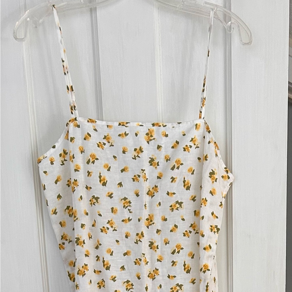JCrew Linen Cotton Blend Tie Back Midi Dress
